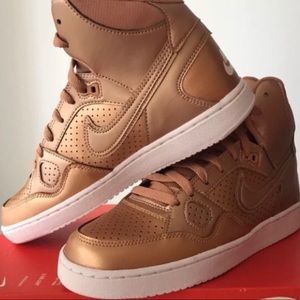 nike bronze high top sneakers
